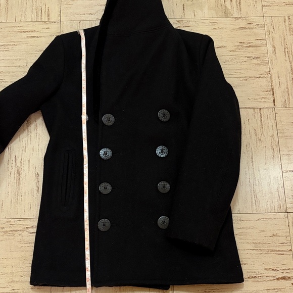 Men's Black Double-Breasted Coat - Picture 14 of 15
